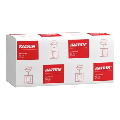 Kéztörlő hajtogatott Katrin ZZ 2 rétegű fehér, lapméret: 230x224mm, 200 lap/cs, 20 cs/zsák Handy Pack