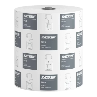 Kéztörlő tekercses Katrin Plus System 2 rétegű szuper fehér, 150 méter, 6 tekercs/karton