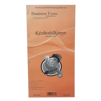 Kézbesítő könyv 100lap,os 130x297mm, C.5230-29