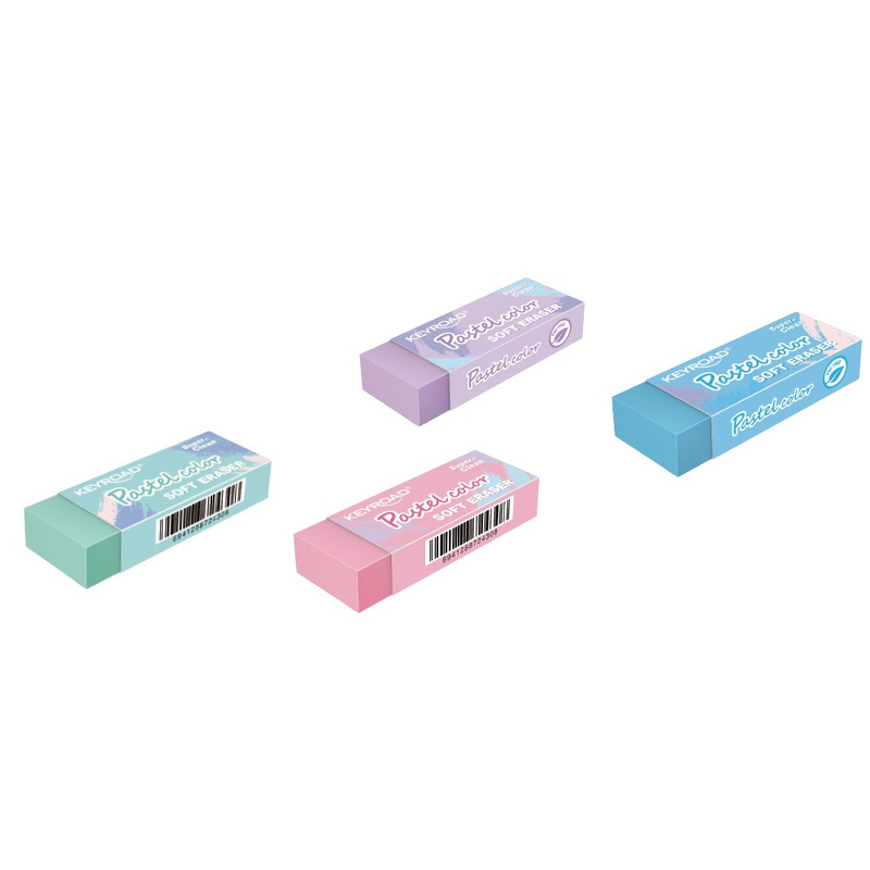 Radír, PVC mentes 2 db/bliszter Keyroad Pastel Color vegyes színek Radír, PVC mentes 2 db/bliszter Keyroad Pastel Color vegyes színek