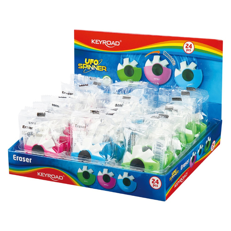 Radír, PVC mentes Keyroad Ufo Spinner vegyes színek Radír, PVC mentes Keyroad Ufo Spinner vegyes színek