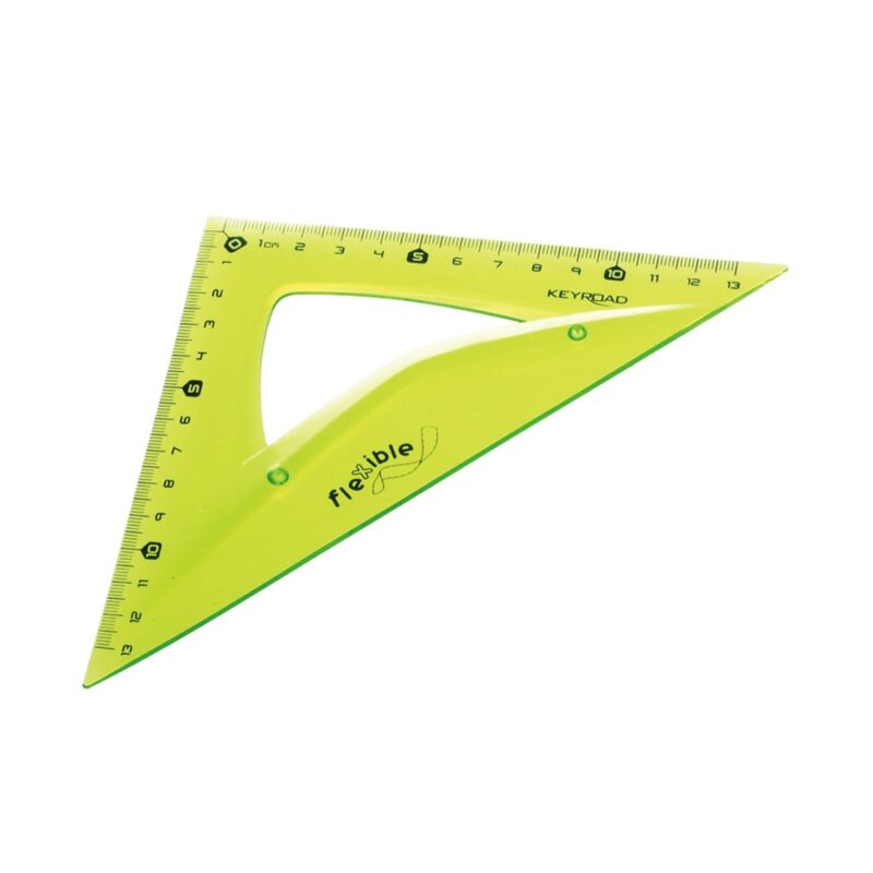 Vonalzó háromszög 45° 13cm flexibilis Keyroad vegyes színek