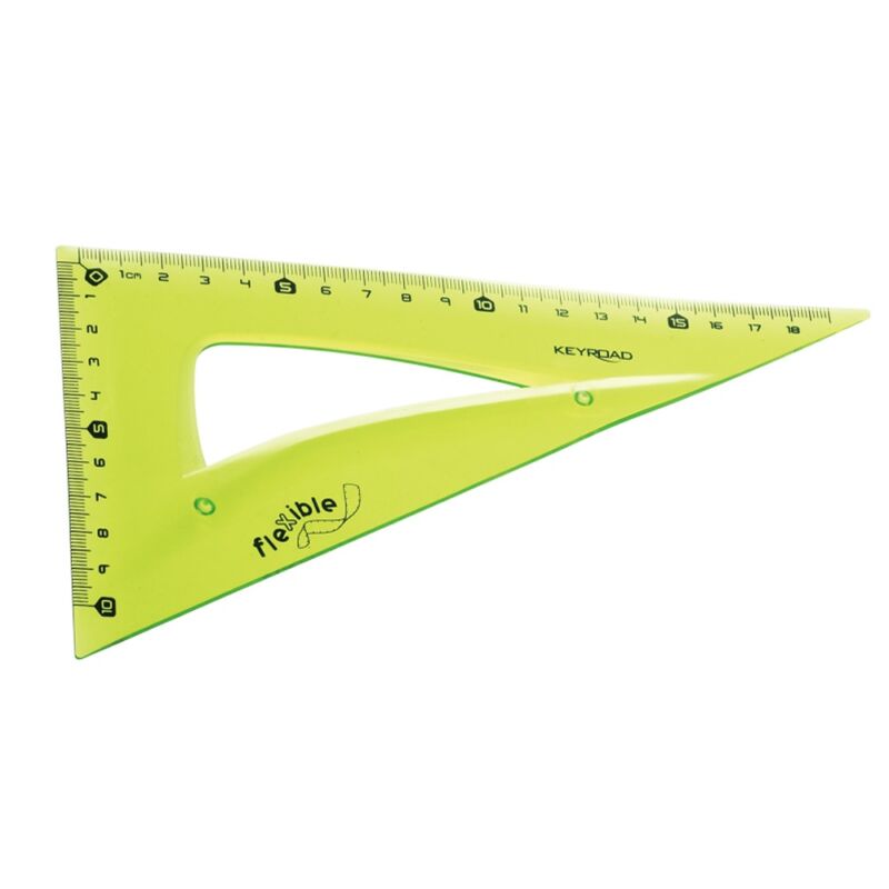 Vonalzó háromszög 60° 19cm flexibilis Keyroad vegyes színek