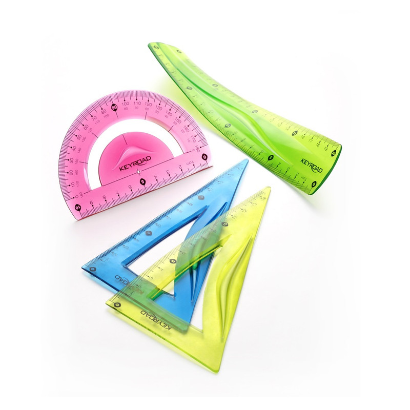 Vonalzó készlet 20cm, flexibilis 3 db/bliszter Keyroad vegyes színek