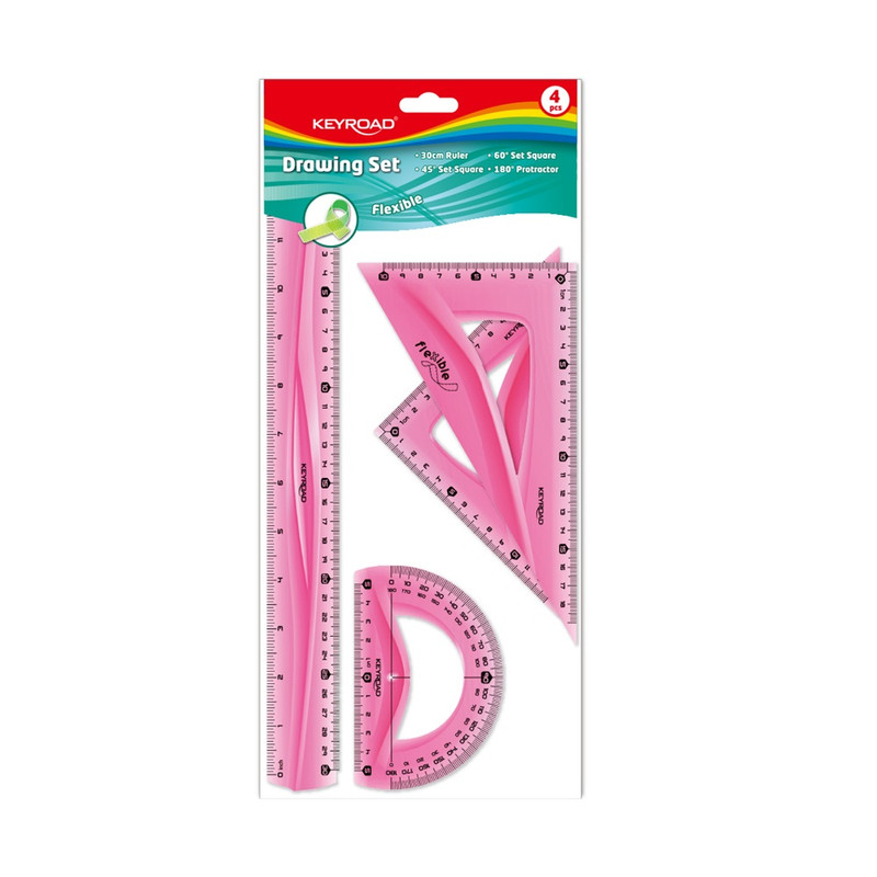 Vonalzó készlet 30 cm, 4 db/bliszter Keyroad