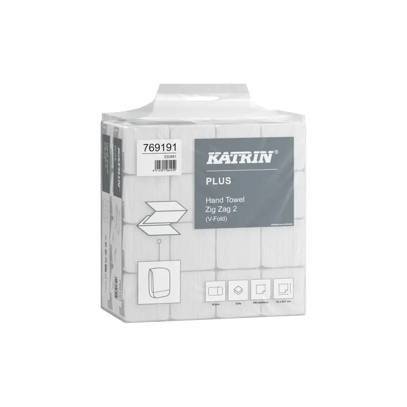 Kéztörlő hajtogatott Katrin Plus ZZ 2 rétegű szuper fehér, lapméret: 230x207mm 190 lap/cs, 16 cs/karton Kéztörlő hajtogatott Katrin Plus ZZ 2 rétegű szuper fehér, lapméret: 230x207mm 190 lap/cs, 16 cs/karton