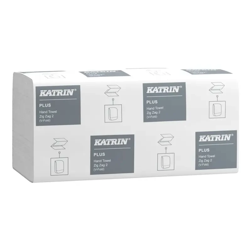 Kéztörlő hajtogatott Katrin Plus ZZ 2 rétegű szuper fehér, lapméret: 230x232mm, 150 lap/cs, 20 cs/karton