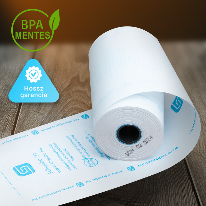 80/50/12 48g/m2 28 méter BPA mentes hőpapír (pénztárgépszalag)