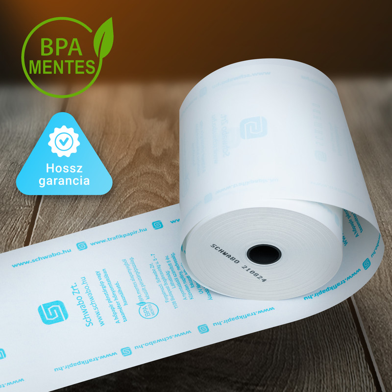 80/80/12 55g/m2 75 méter BPA mentes hőpapír (pénztárgépszalag)