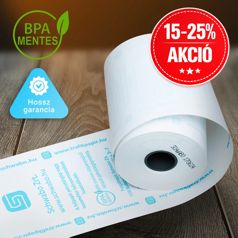 57/50/12 28 méter BPA mentes hőpapír (pénztárgépszalag)