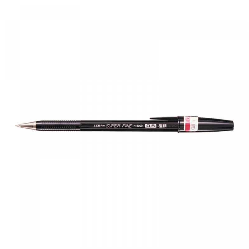 Golyóstoll 0,5mm, H-8000 Zebra, írásszín fekete
