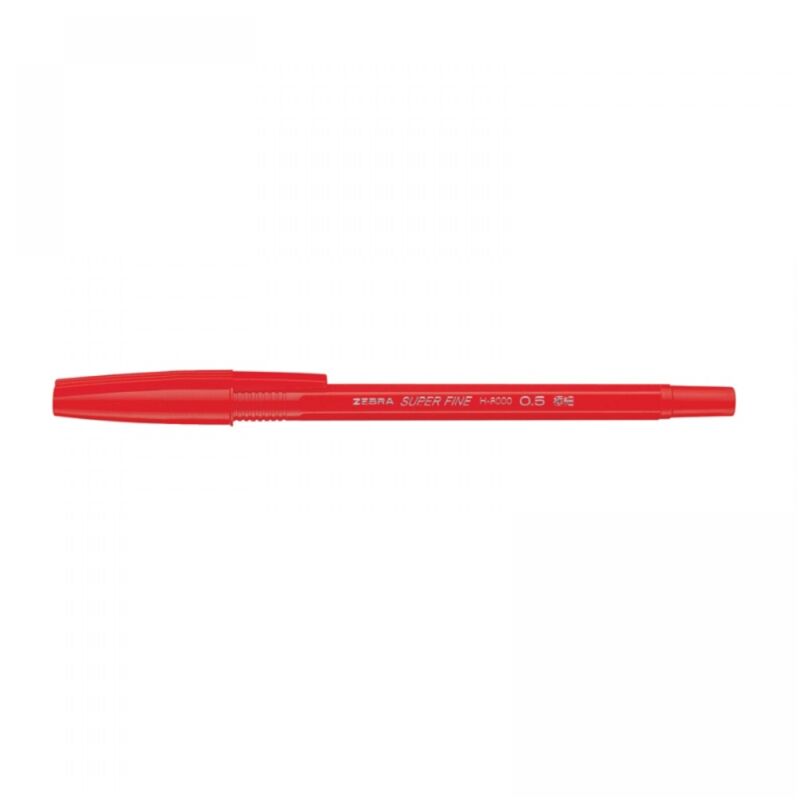 Golyóstoll 0,5mm, H-8000 Zebra, írásszín piros