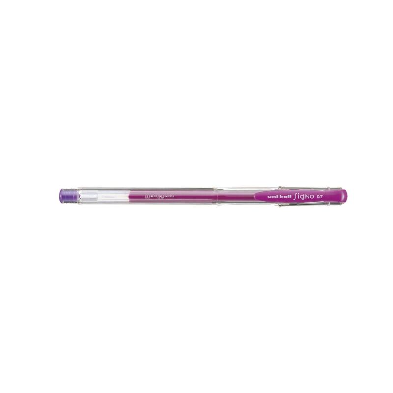 Zselés toll 0,5mm, Uni UM-100, írásszín lila