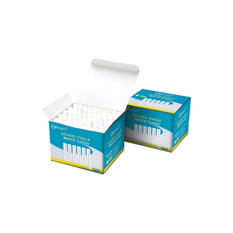 Táblakréta kerek pormentes, 100 db/doboz, Connect fehér