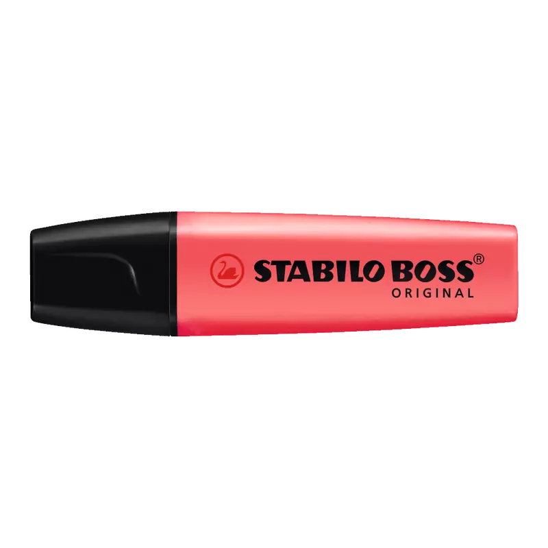 Szövegkiemelő 2-5mm, vágott hegyű, Stabilo Boss 70/40 piros