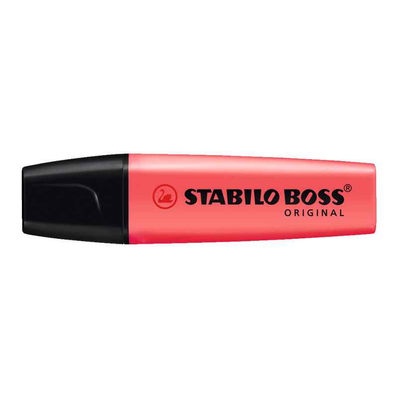 Szövegkiemelő 2-5mm, vágott hegyű, Stabilo Boss 70/40 piros
