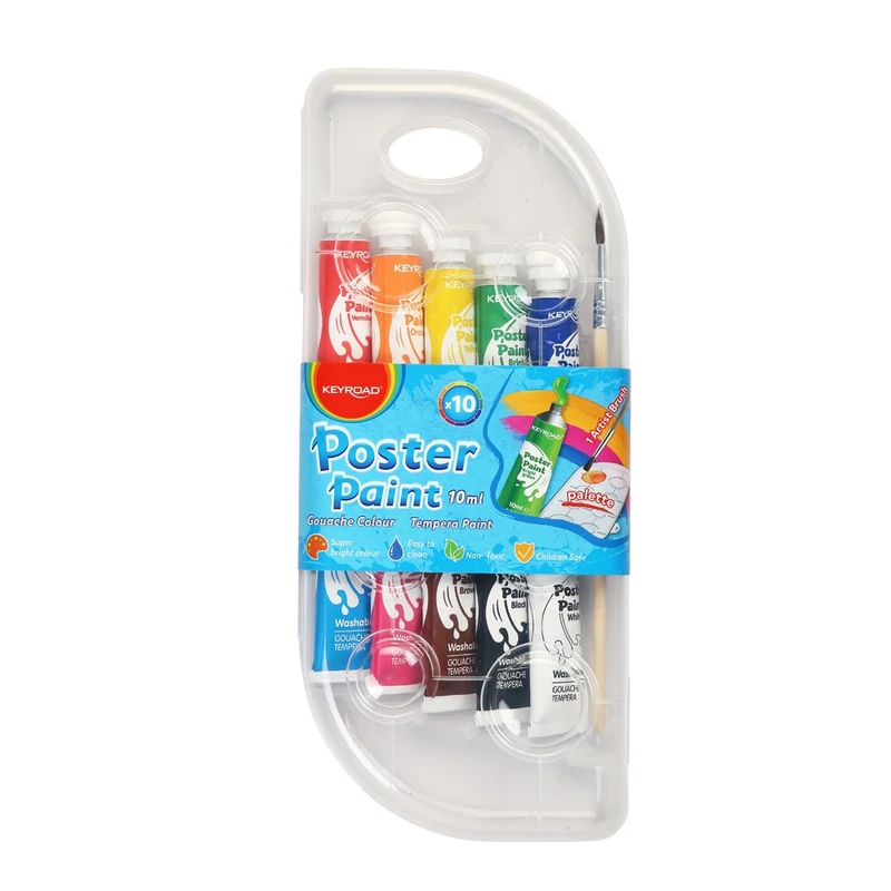 Tempera készlet 10ml. 10 db/bliszter Keyroad vegyes színek