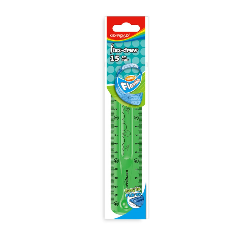 Vonalzó 15cm, flexibilis Keyroad Flex Draw vegyes színek