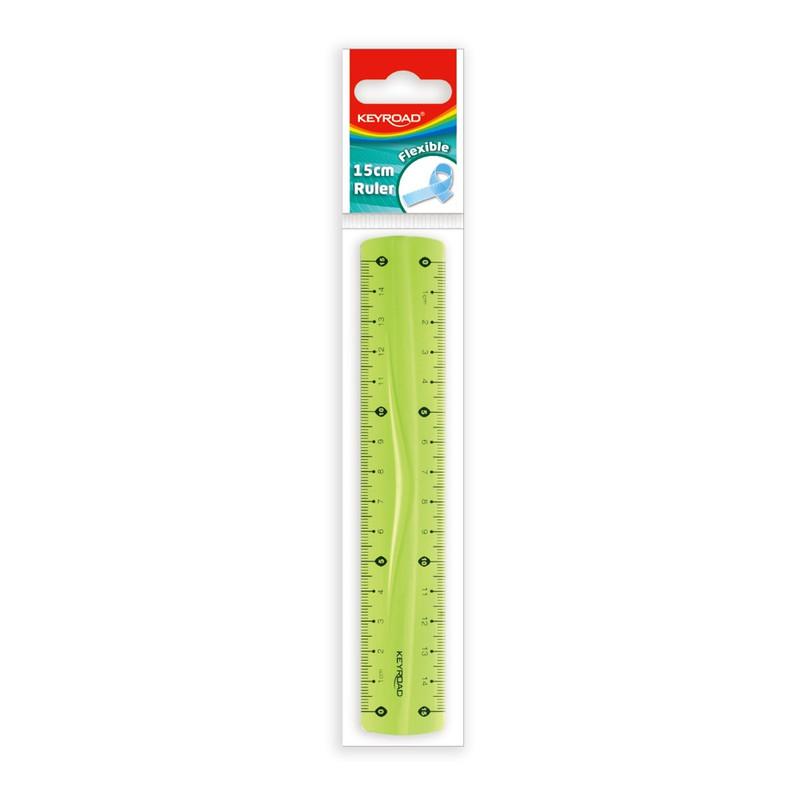 Vonalzó 15cm, flexibilis Keyroad vegyes színek