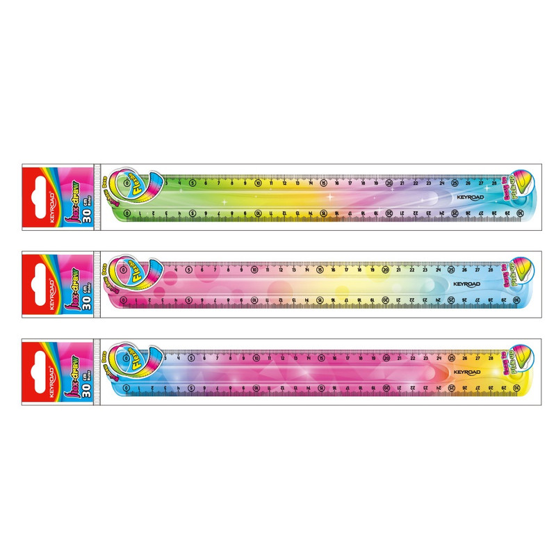 Vonalzó 30cm, flexibilis Keyroad Flex Draw színátmenetes