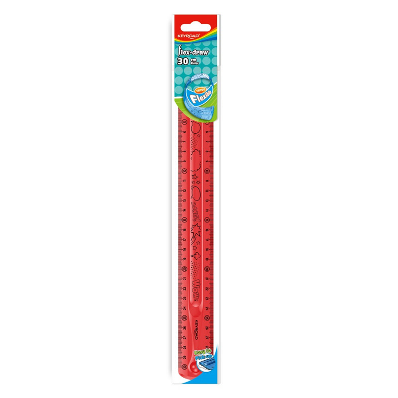 Vonalzó 30cm, flexibilis Keyroad Flex Draw vegyes színek