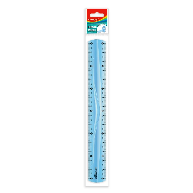 Vonalzó 30cm, flexibilis Keyroad vegyes színek
