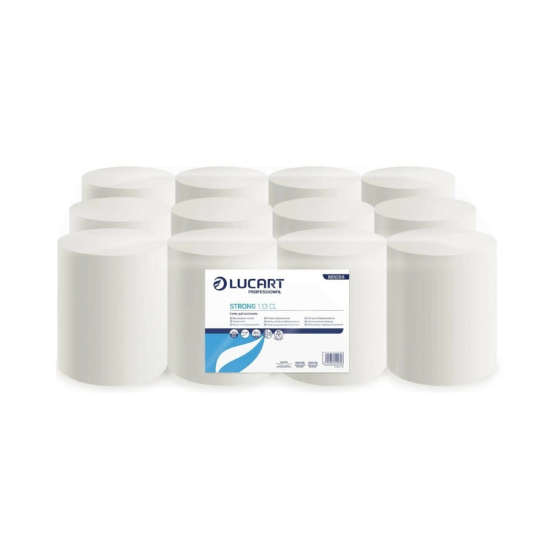 Kéztörlő 1 rétegű tekercses átmérő: 13 cm hófehér Strong Lucart 1.13 CL_861098