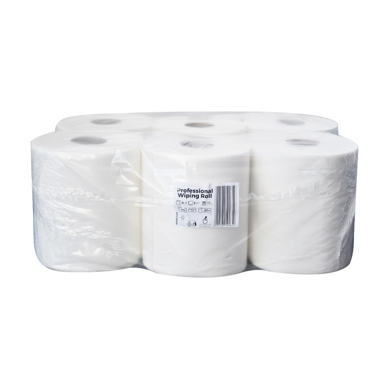 Kéztörlő 2 rétegű tekercses átmérő: 19 cm 100% cellulóz 90 m/tekercs 6 tekercs/karton Bluering® hófe