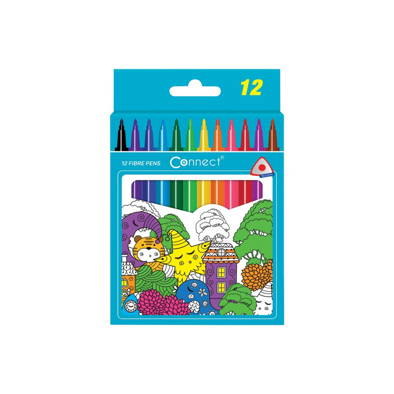 Rostirón, filctoll készlet, Connect hárömszög testű, 12 klf. Szín