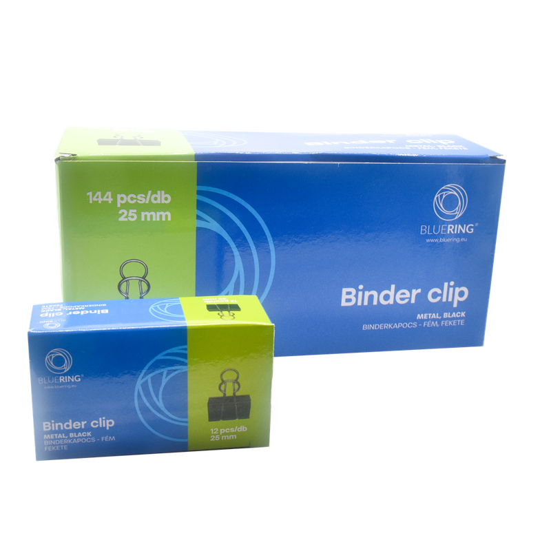 Binderkapocs 25mm, 12 db/doboz, Bluering®