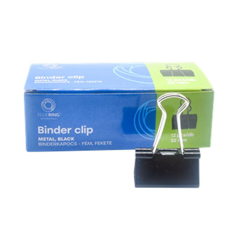 Binderkapocs 32mm, 12 db/doboz, Bluering®