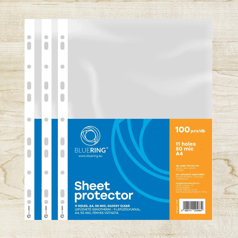 Genotherm lefűzhető, A4, 50 micron fényes víztiszta Bluering® 100 db/csomag, Genotherm lefűzhető, A4, 50 micron fényes víztiszta Bluering® 100 db/csomag,