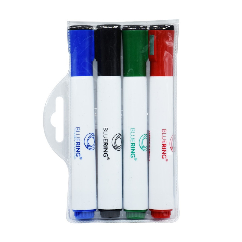 Táblamarker készlet, 3mm, mágneses, törlővel multifunkciós kerek Bluering®, 4 klf. szín Táblamarker készlet, 3mm, mágneses, törlővel multifunkciós kerek Bluering®, 4 klf. szín