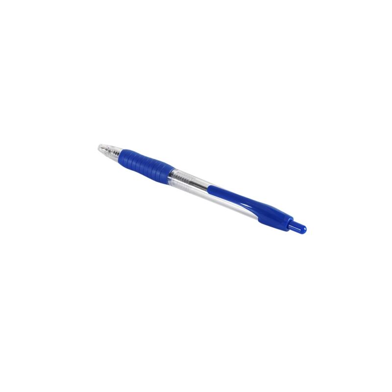 Golyóstoll 0,7mm, gumírozott kék átlátszó test, Bluering® , írásszín kék