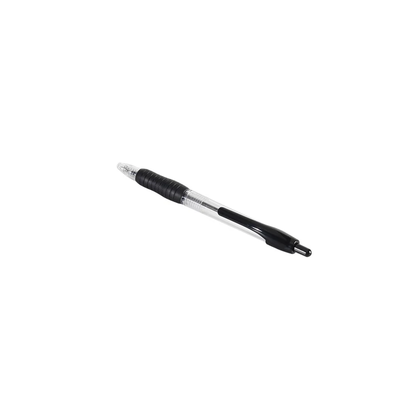 Golyóstoll 0,7mm, gumírozott fekete átlátszó test, Bluering® , írásszín fekete