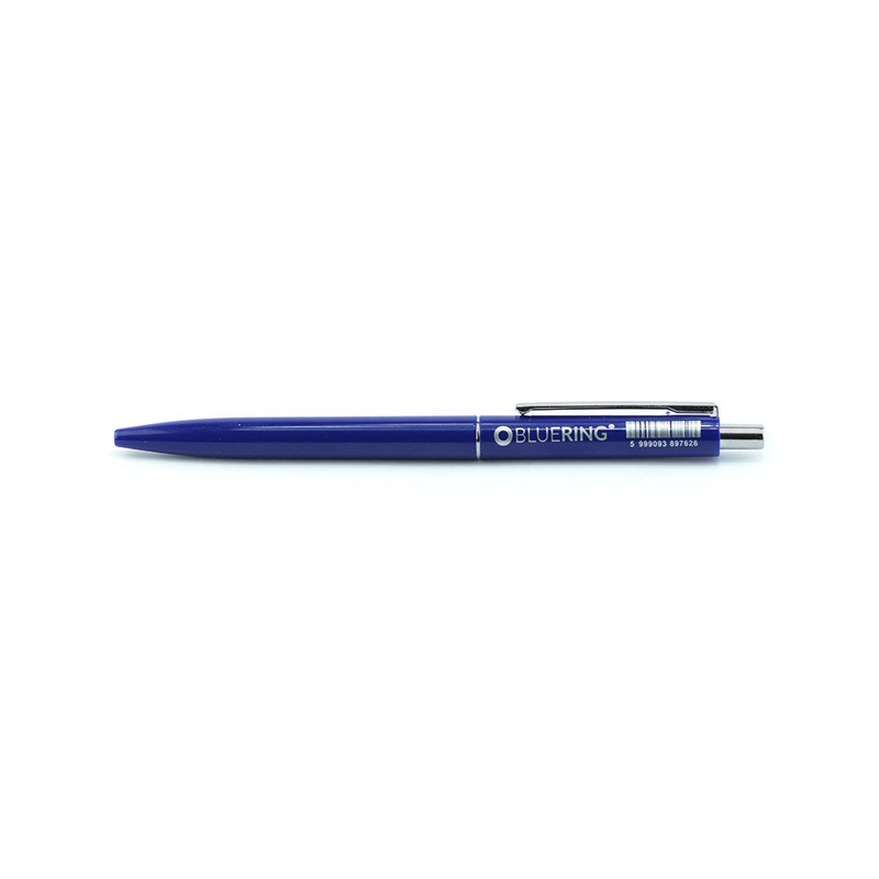 Golyóstoll 0,8mm, nyomógombos műanyag kék test, Bluering® Z3, írásszín kék