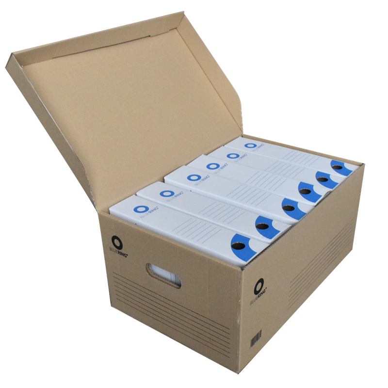 Archiváló konténer karton doboz fedeles 54x36x25cm, felfelé nyíló tetővel Bluering® barna Archiváló konténer karton doboz fedeles 54x36x25cm, felfelé nyíló tetővel Bluering® barna