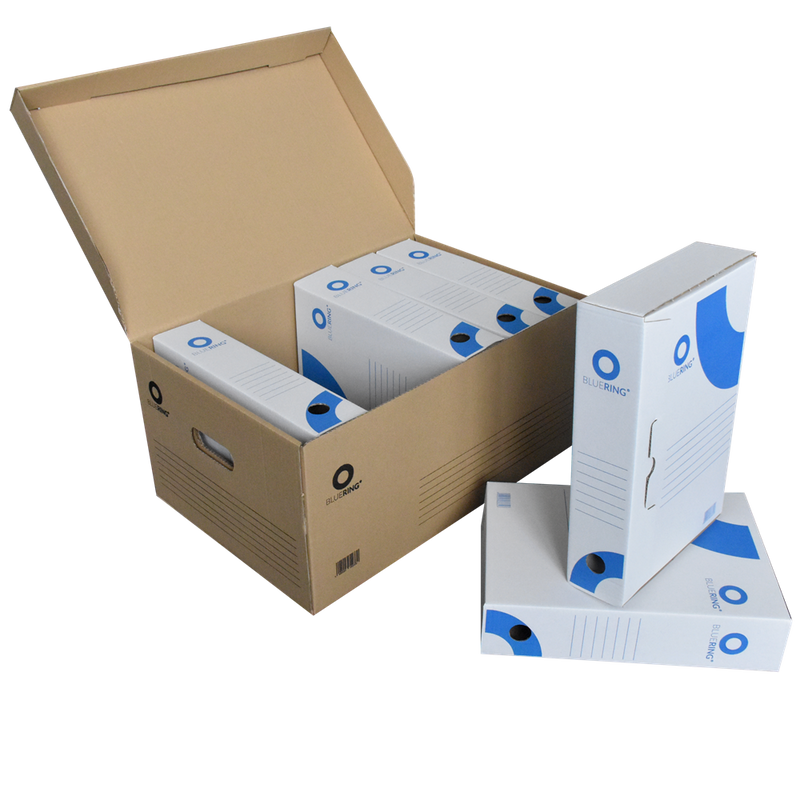 Archiváló konténer karton doboz fedeles 54x36x25cm, felfelé nyíló tetővel Bluering® barna Archiváló konténer karton doboz fedeles 54x36x25cm, felfelé nyíló tetővel Bluering® barna