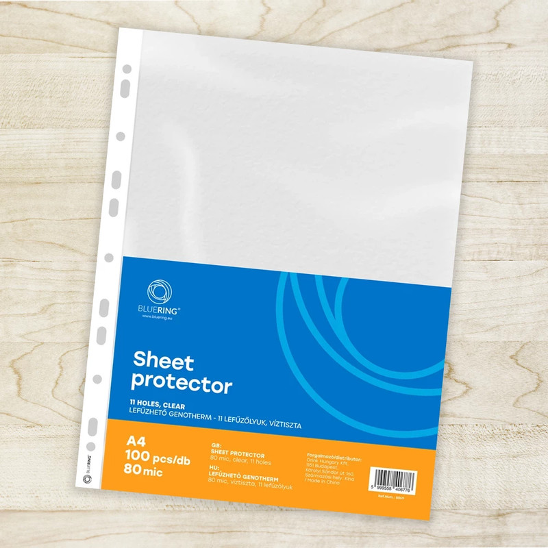 Genotherm lefűzhető, A4, 80 micron víztiszta Bluering® 100 db/csomag, Genotherm lefűzhető, A4, 80 micron víztiszta Bluering® 100 db/csomag,