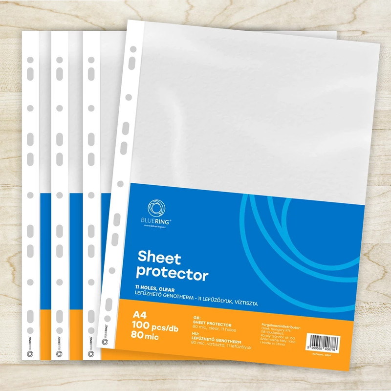 Genotherm lefűzhető, A4, 80 micron víztiszta Bluering® 100 db/csomag, Genotherm lefűzhető, A4, 80 micron víztiszta Bluering® 100 db/csomag,