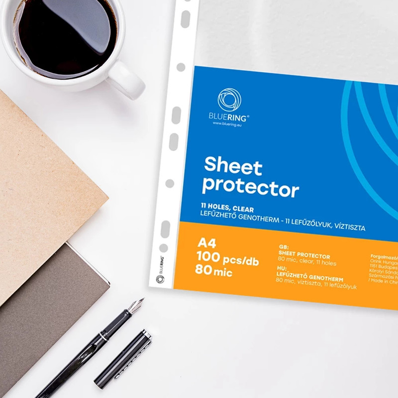 Genotherm lefűzhető, A4, 80 micron víztiszta Bluering® 100 db/csomag, Genotherm lefűzhető, A4, 80 micron víztiszta Bluering® 100 db/csomag,