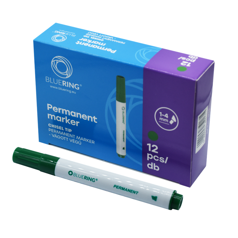 Alkoholos marker 1-4mm, vágott végű Bluering® zöld