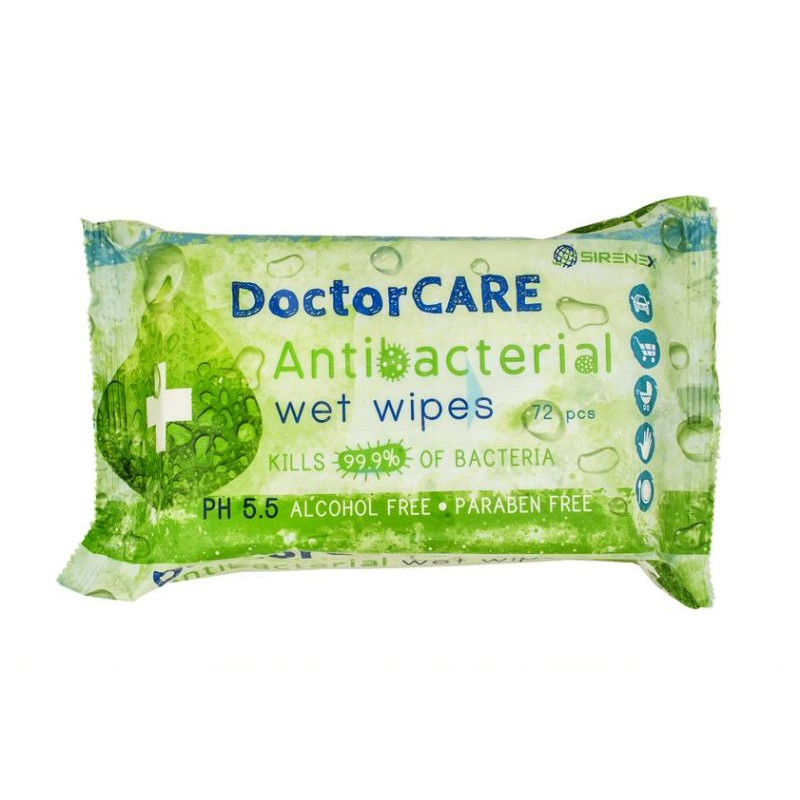 Doctor Care Antibakteriális nedves törlőkendő 72db