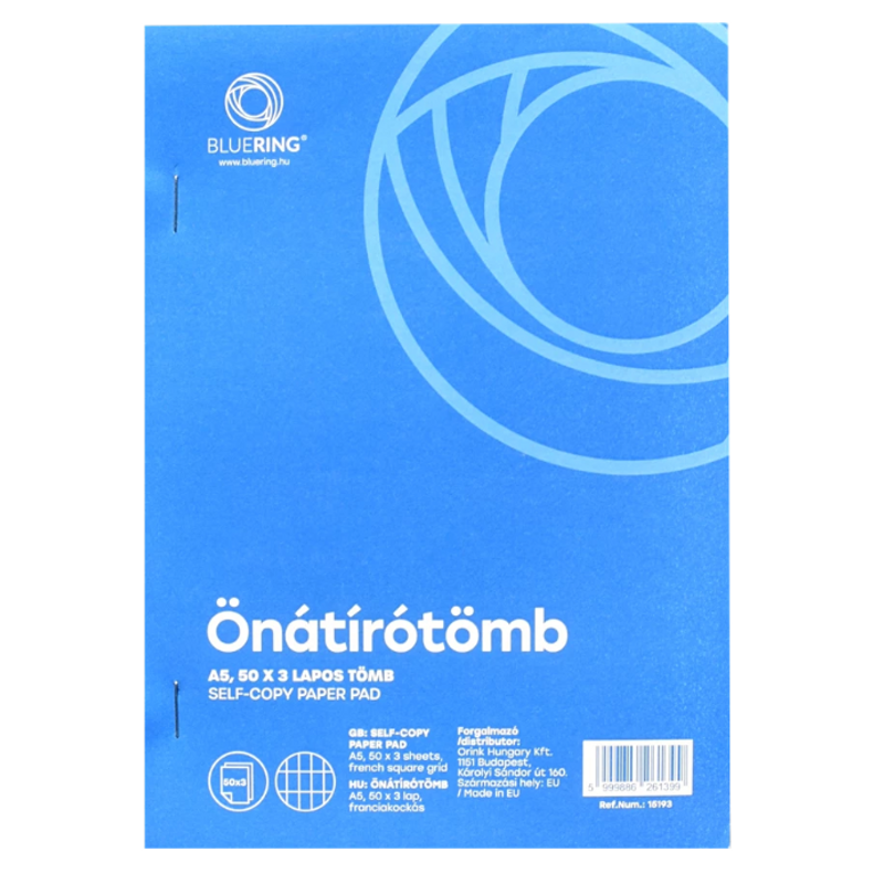 Önátírótömb A5, 50x3lapos franciakockás Bluering®
