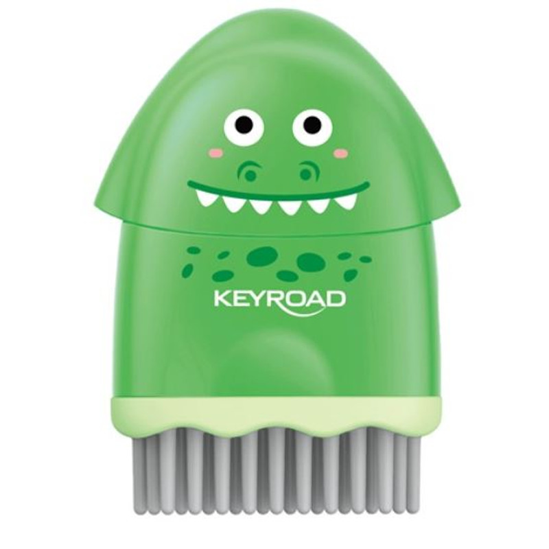 Hegyező 1 lyukú radírral és porkefével Keyroad Rocky Docky vegyes színek