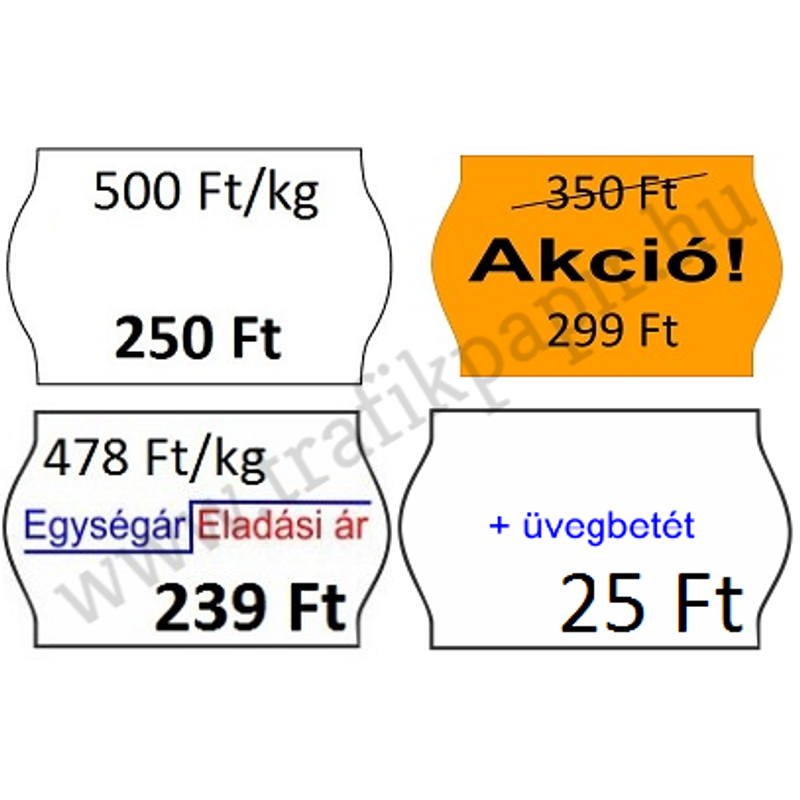 26 x 16 mm Egységár / Eladási ár feliratos OLASZ árazógépszalag 26 x 16 mm Egységár / Eladási ár feliratos OLASZ árazógépszalag