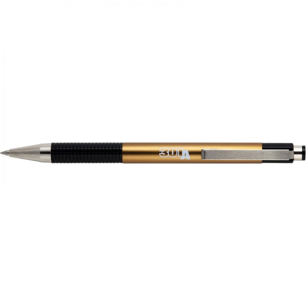 Golyóstoll 0,7mm, metál pezsgő test, Zebra F301A, írásszín kék