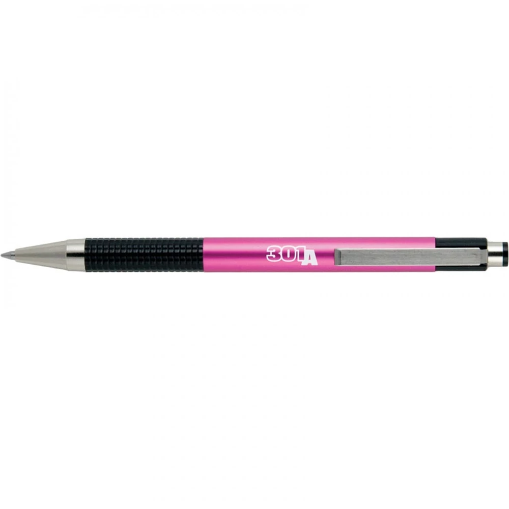 Golyóstoll 0,7mm, metál pink test, Zebra F301A, írásszín kék
