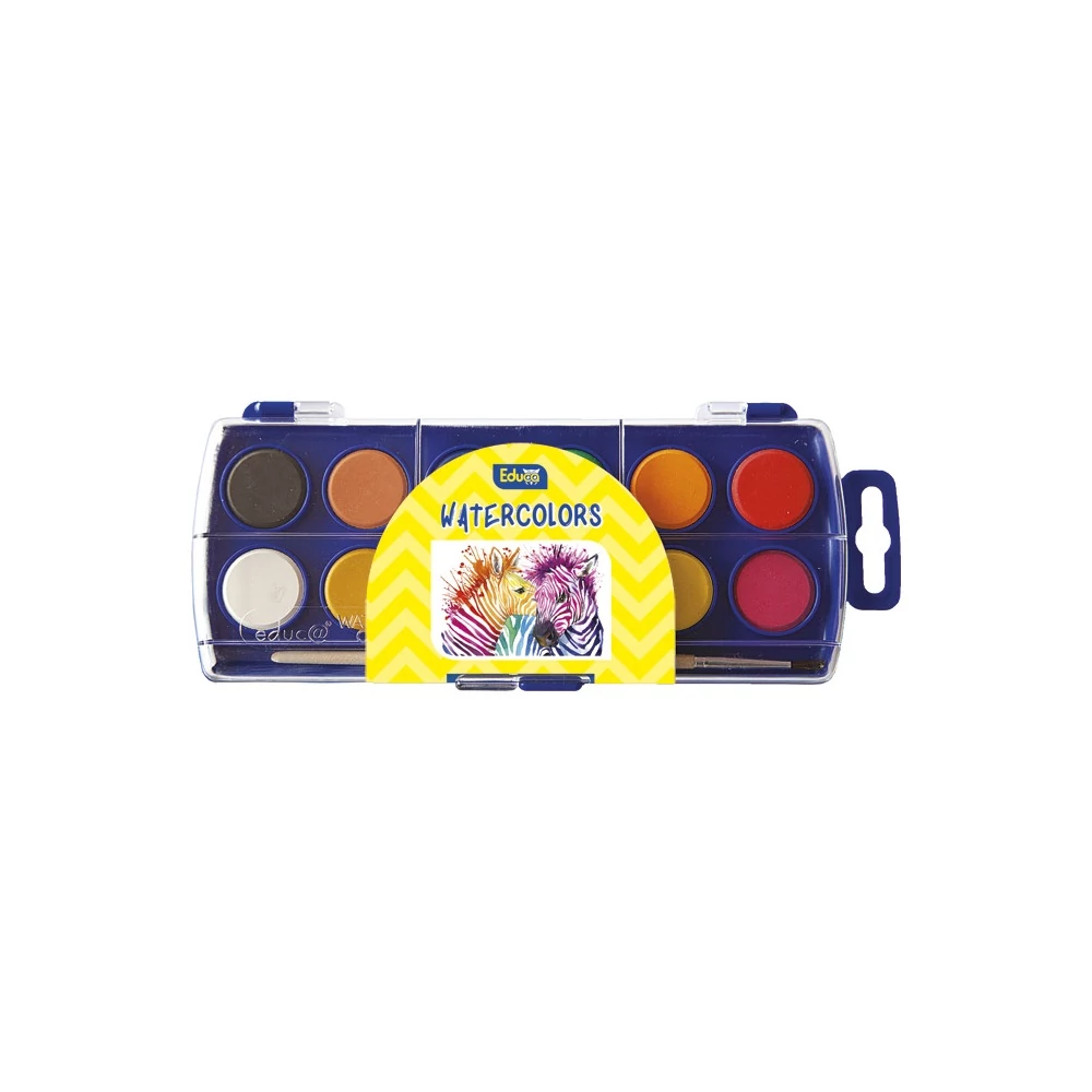 Vízfesték 23mm, festék gombokkal Educa 12-es készlet,