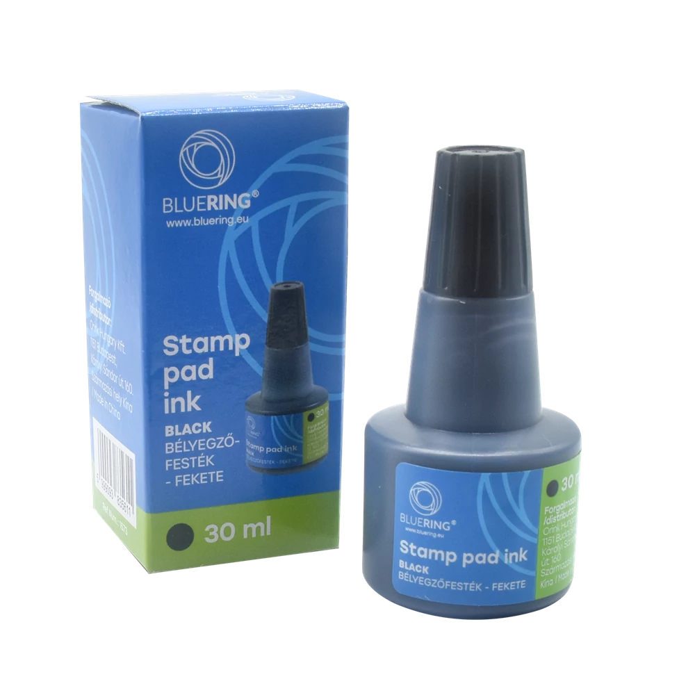 Bélyegzőfesték 30ml, Bluering® Flower fekete